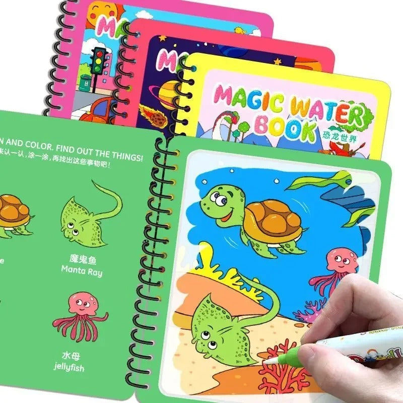 Libro de Colorear con Agua – Diversión Mágica y Reutilizable